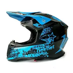 Шлем мотоциклетный кроссовый MD-911 VIRTUE (черно-голубой, size XS)