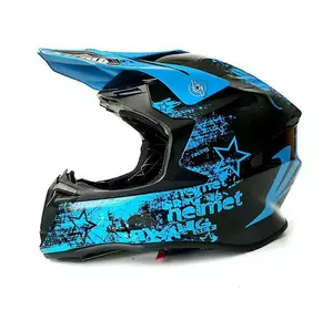 Шлем мотоциклетный кроссовый MD-911 VIRTUE (черно-голубой, size S)
