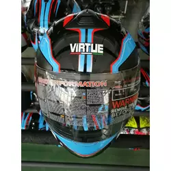 Шлем мотоциклетный интеграл MD-800 VIRTUE (черно-голубой, size M)
