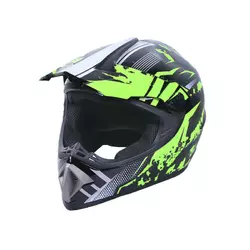 Шлем мотоциклетный кроссовый MD-905 VIRTUE (черно-салатовый, size L)