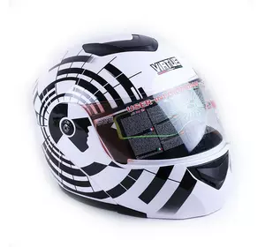Шлем мотоциклетный закрытый VIRTUE MD-903 size M зебра