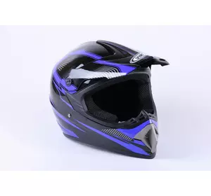 Шлем мотоциклетный кроссовый MD-905 VIRTUE (черно-синий, size M)